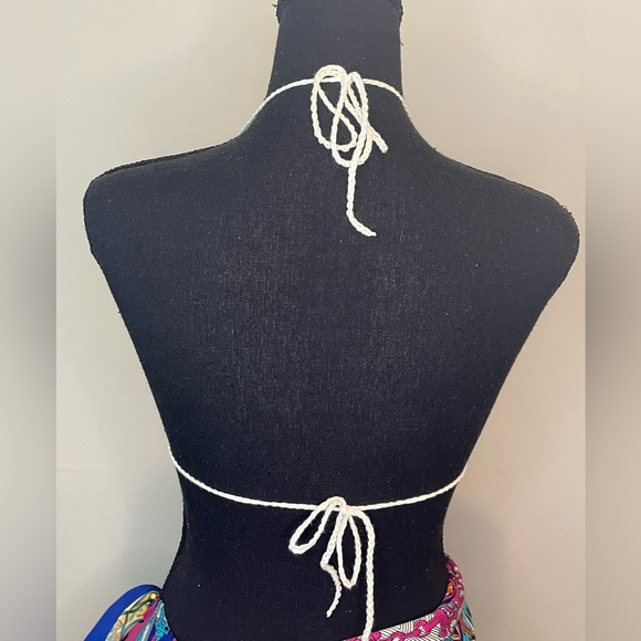 Crochet top bikini Cotton yarn Handmade By Seller festival, rave, pool summer - Picture 8 of 10